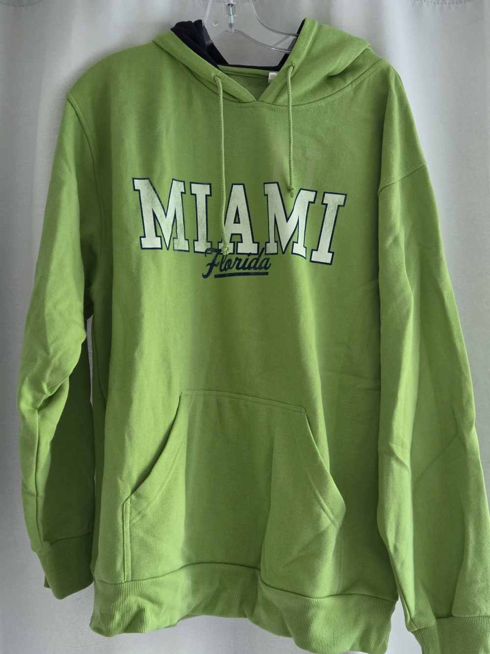 OKI WEAR Lime Green MIAMI Florida Graphic Hoodie XL